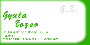 gyula bozso business card